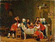 Pehr Hillestrom Convivial Scene in a Peasant's Cottage oil on canvas